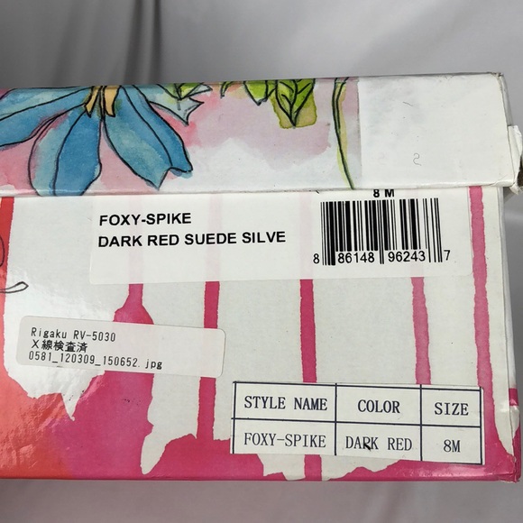 Jeffrey Campbell Foxy Spike Dark Red Suede Silver - Picture 7 of 7